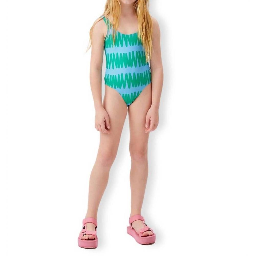 NEW COMPANIA FANTASTICA girl's beach vibes swimsuit in light blue
